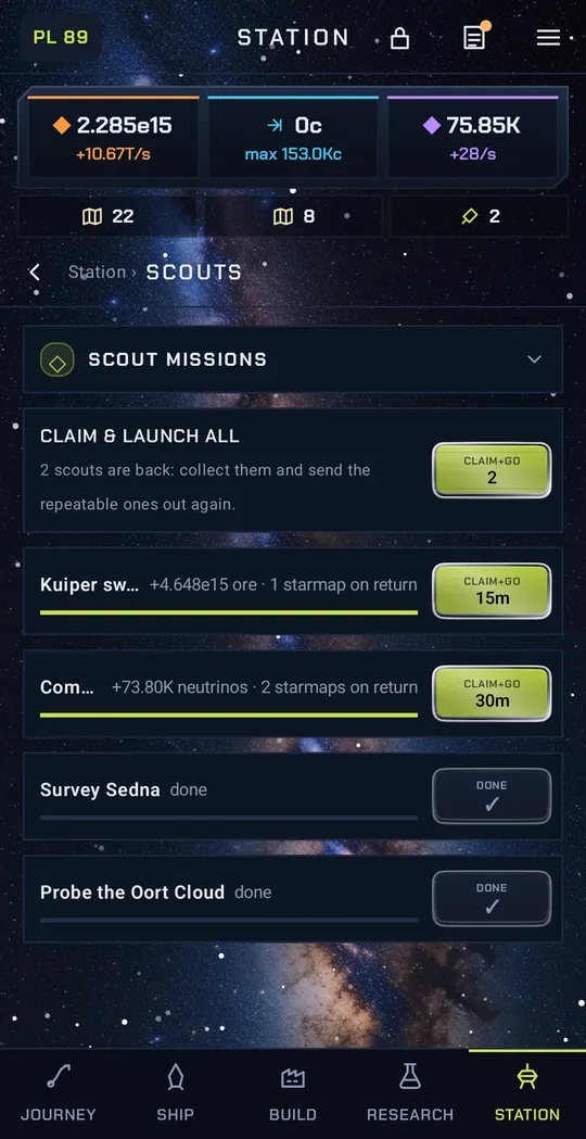 Game screenshot: Scouts