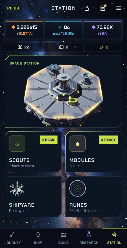 Game screenshot: Station